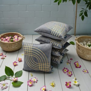 golden eye velvet cushion cover