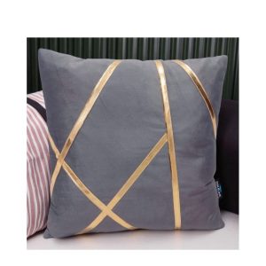 Grey Besur velvet cushion cover 24x24 inch pack of 5 by Zikrak Home