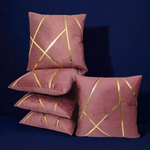 velvet cushion cover pink 26x26 inch