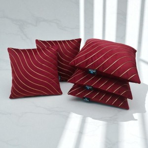 Zikrak Home mehrun velvet cushion cover set of 5, 24x24 inch luxury wave design velvet cushion covers for large sofa and living room décor