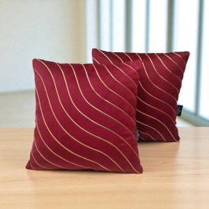 Zikrak Home mehrun velvet cushion cover set of 5, 20x20 inch luxury wave design velvet cushion covers for sofa and living room décor